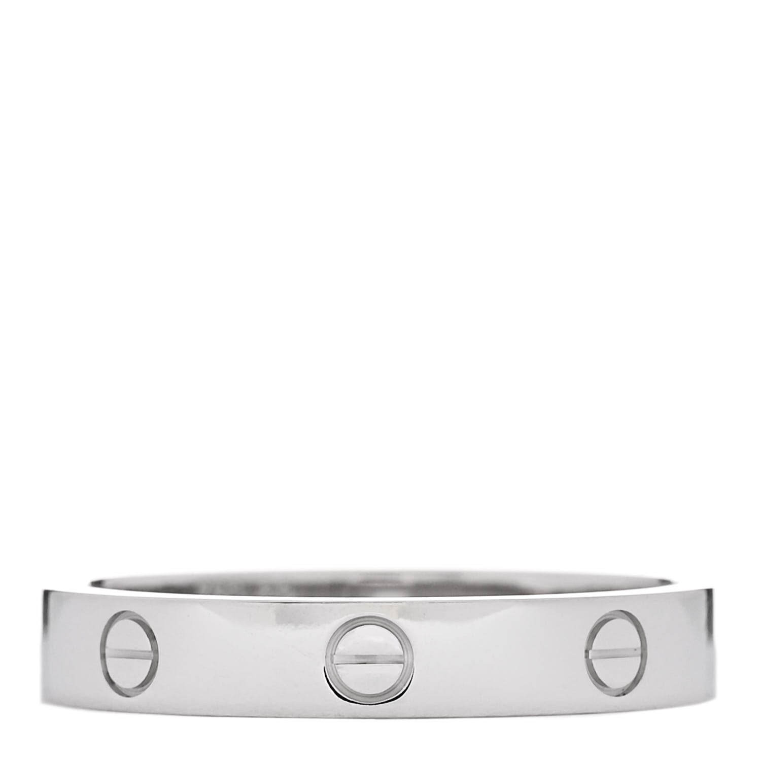 Cartier 18K White Gold Diamond 4mm LOVE Wedding Band Ring 63 10.25 3 of 5