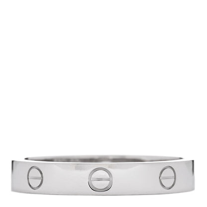 Cartier 18K White Gold Diamond 4mm LOVE Wedding Band Ring 63 10.25 3 of 5