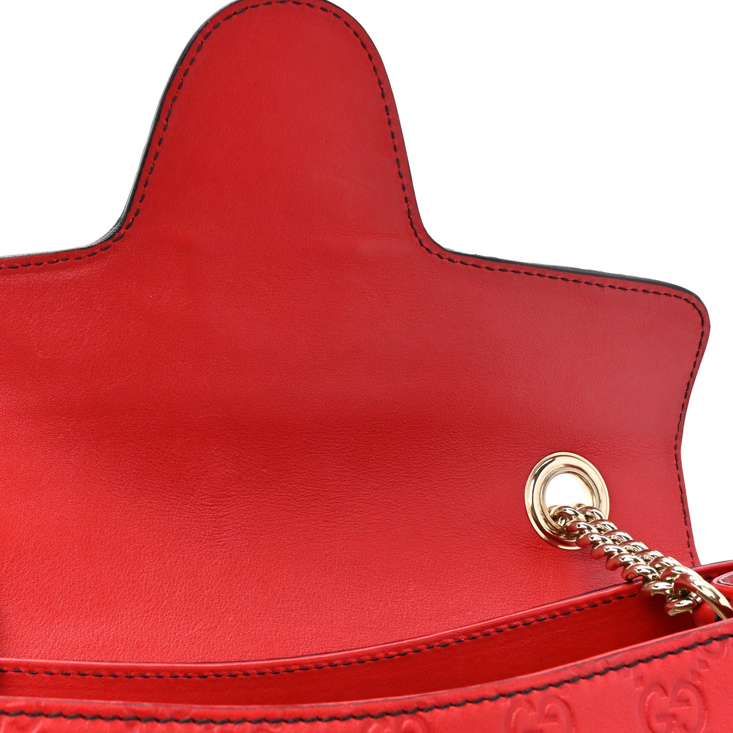 Gucci Guccissima Medium Emily Chain Shoulder Bag Red 11 of 17