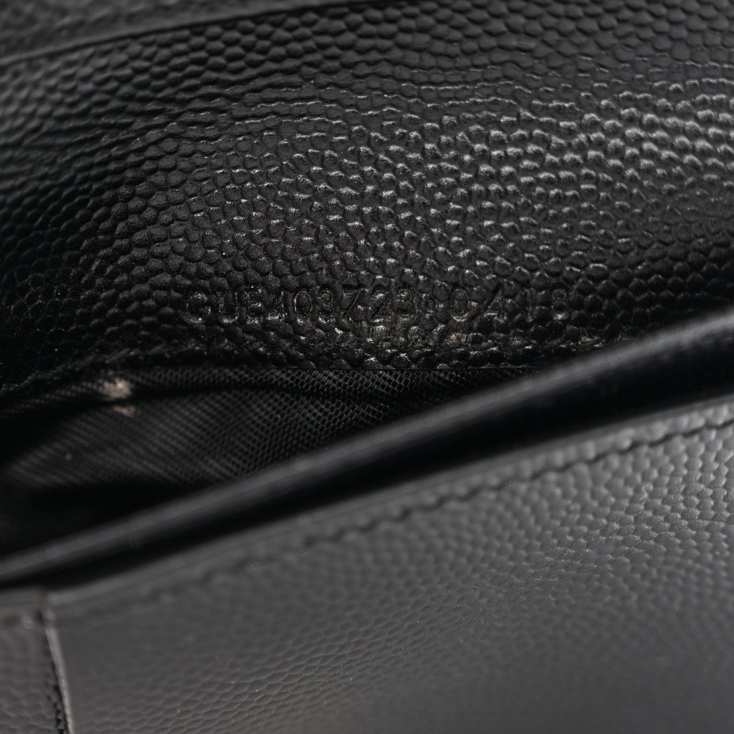 Saint Laurent Grain De Poudre Matelasse Chevron Monogram Compact Zip Around Wallet Black 8 of 14