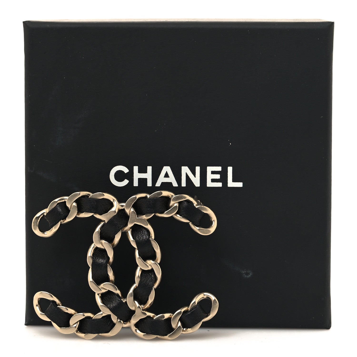 Chanel Lambskin Chain CC Brooch Black 4 of 4