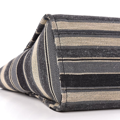 Chanel Striped Canvas Medium Deauville Tote Black 9 of 10