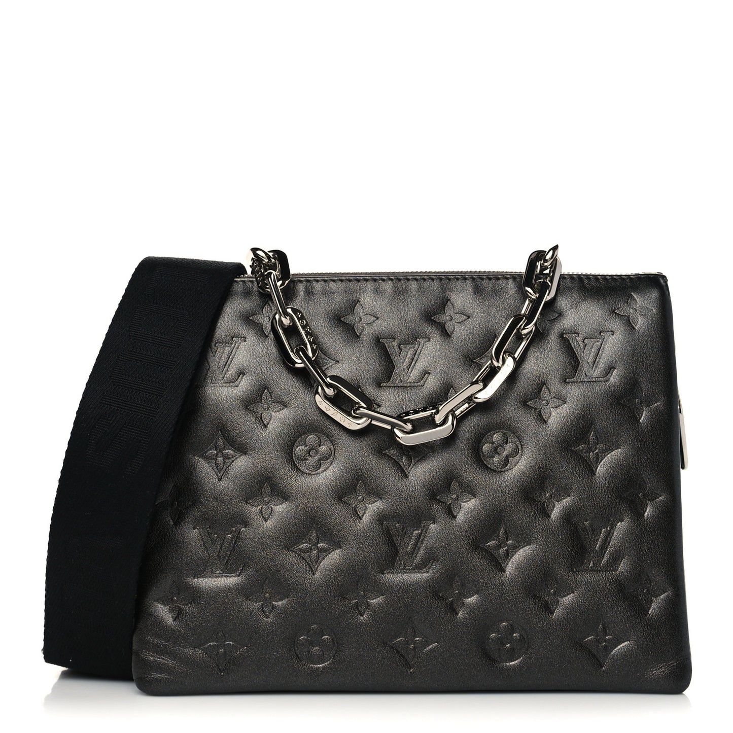 Lambskin Embossed Monogram Coussin PM Anthracite