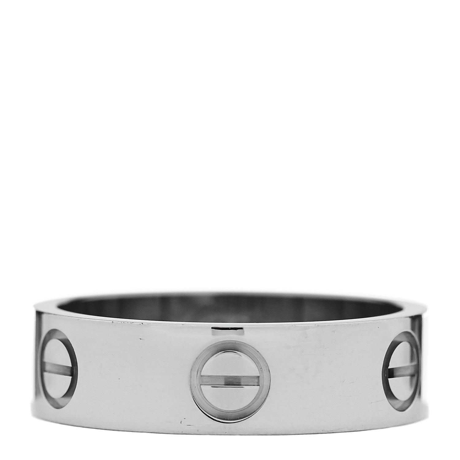 Cartier 18K White Gold 5.5mm LOVE Ring 55 7.25 1 of 7