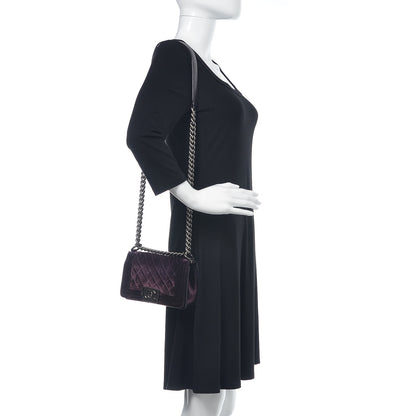 Chanel Velvet Quilted Small Boy Flap Purple 2 of 20