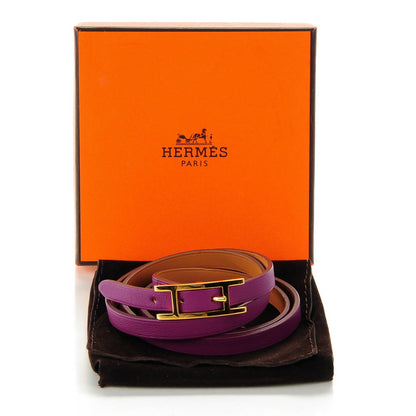 Hermes Swift Hapi 3 MM Triple Tour Wrap Bracelet M Anemone 4 of 5