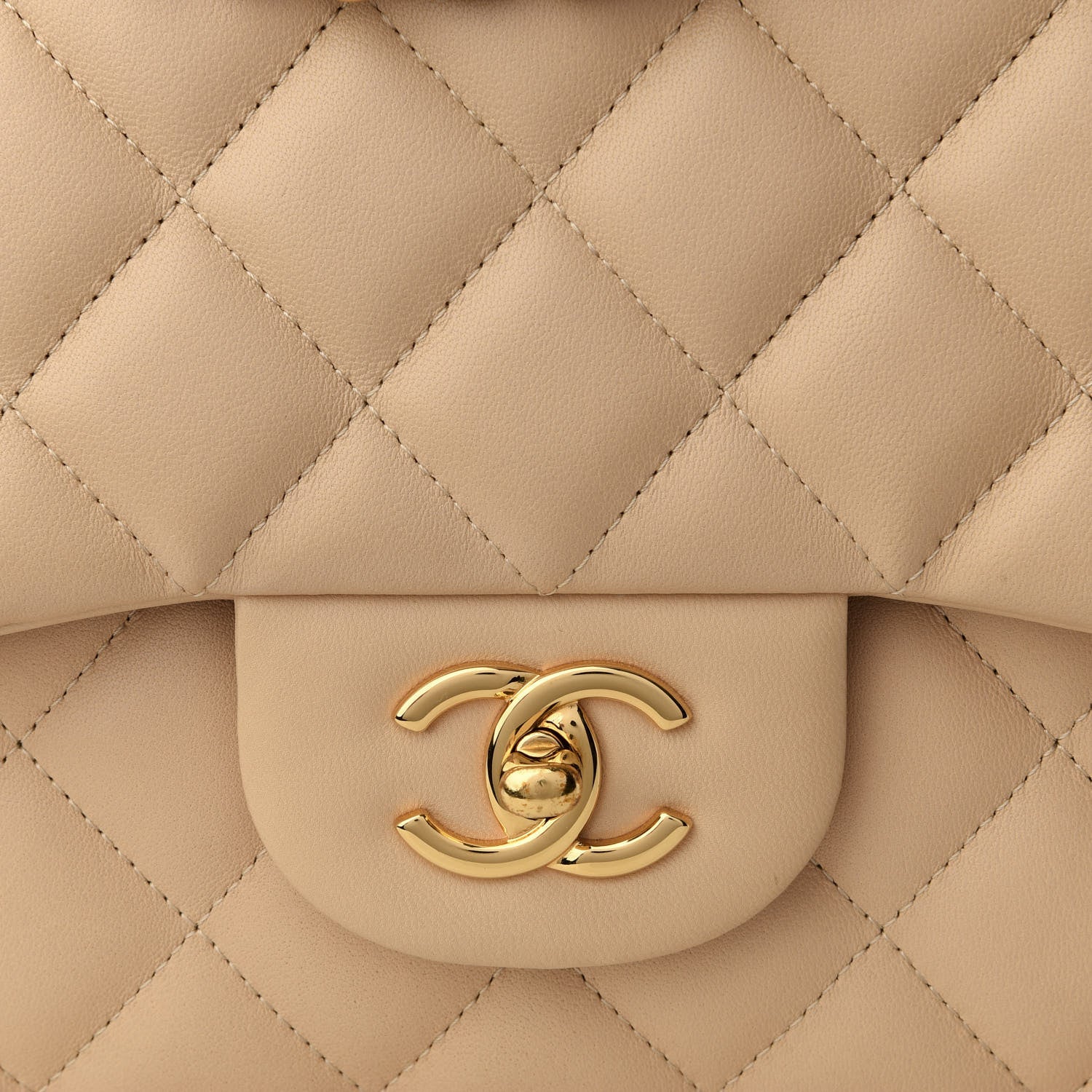 Chanel Lambskin Quilted Jumbo Double Flap Beige Clair 8 of 8