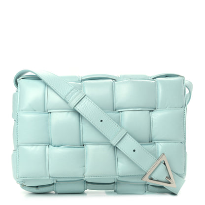 Bottega Veneta Paper Calfskin Maxi Intreccio Padded Cassette Crossbody Bag Ice 1 of 10