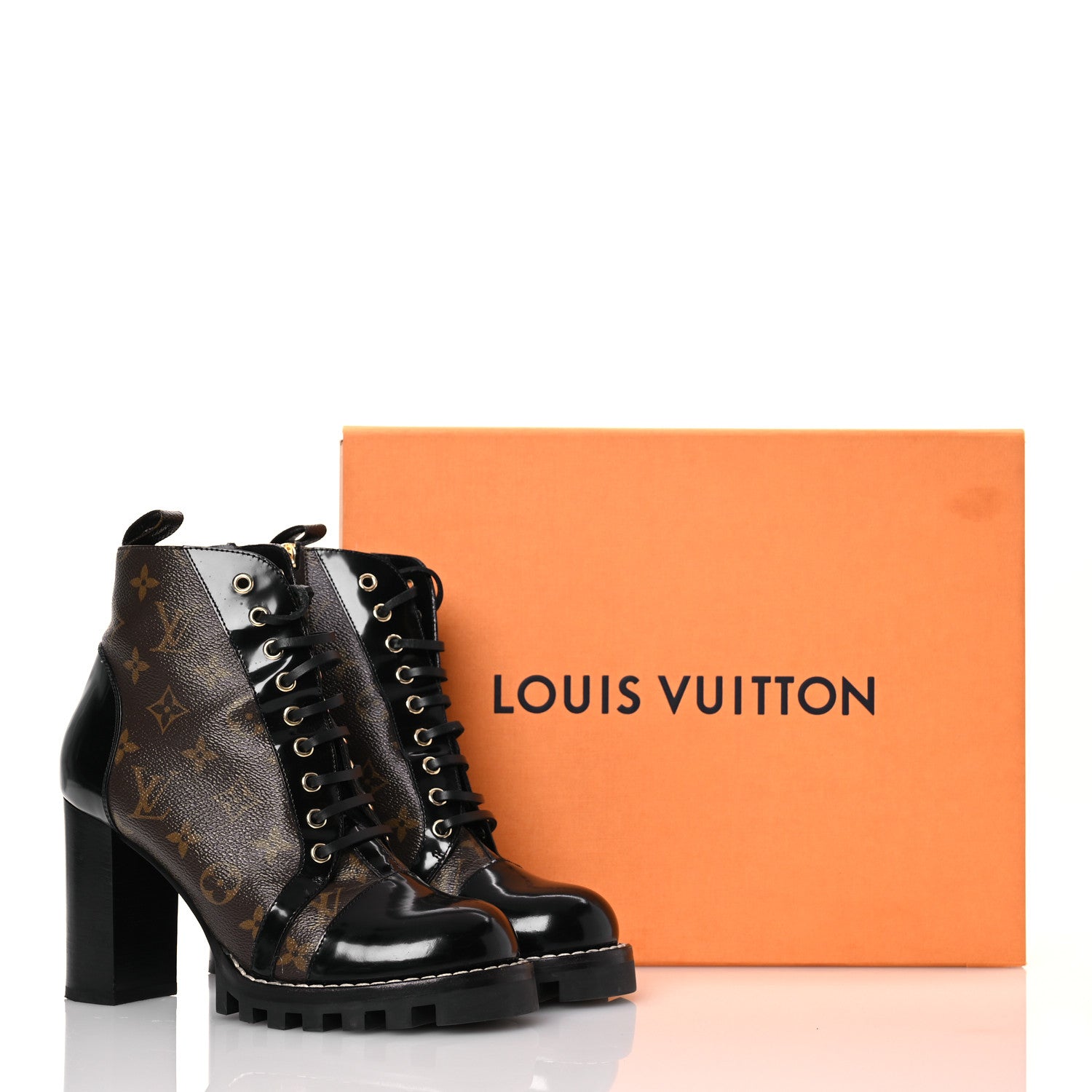 Louis Vuitton Patent Calfskin Monogram Star Trail Ankle Boots 40 Black 15 of 15