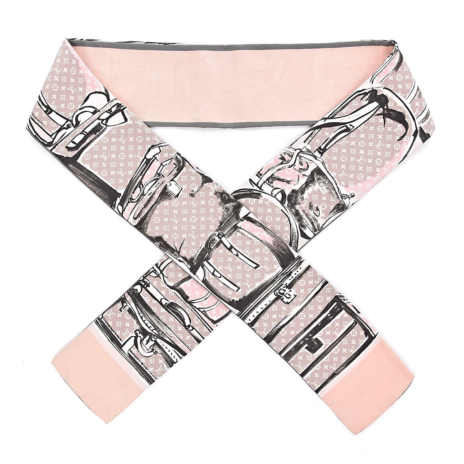 Louis Vuitton Silk Monogram Trunks Bandeau Rose Poudre 1 of 3