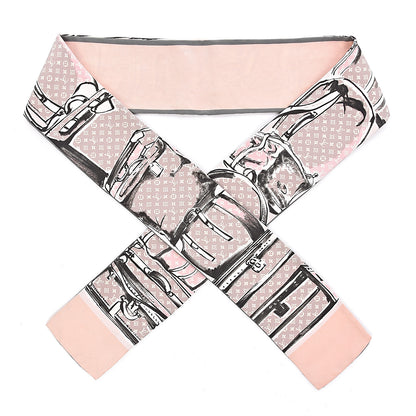 Louis Vuitton Silk Monogram Trunks Bandeau Rose Poudre 1 of 3