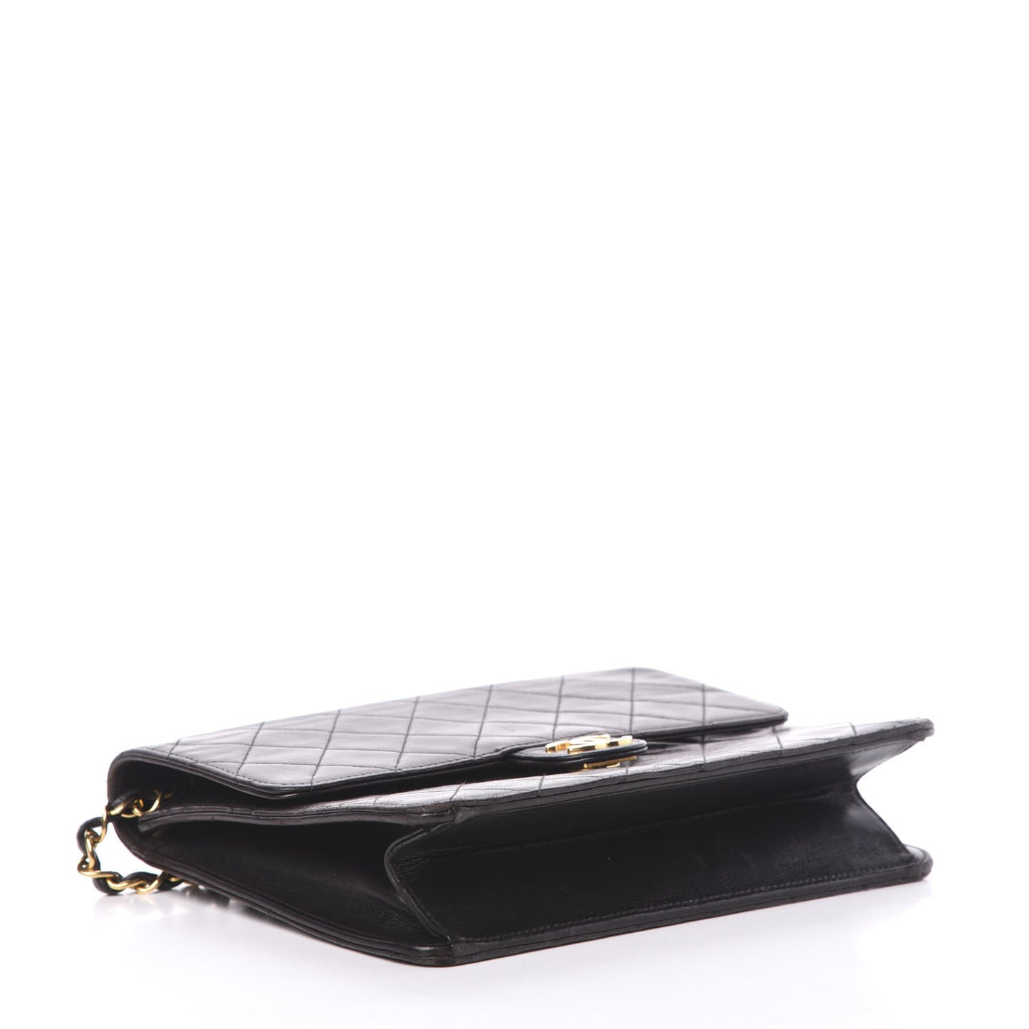 Lambskin Quilted Small Single Flap Black