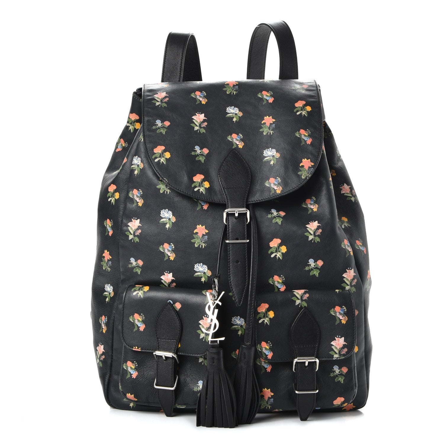 Saint Laurent Calfskin Prairie Flower Printed Festival Backpack Multicolor 1 of 15