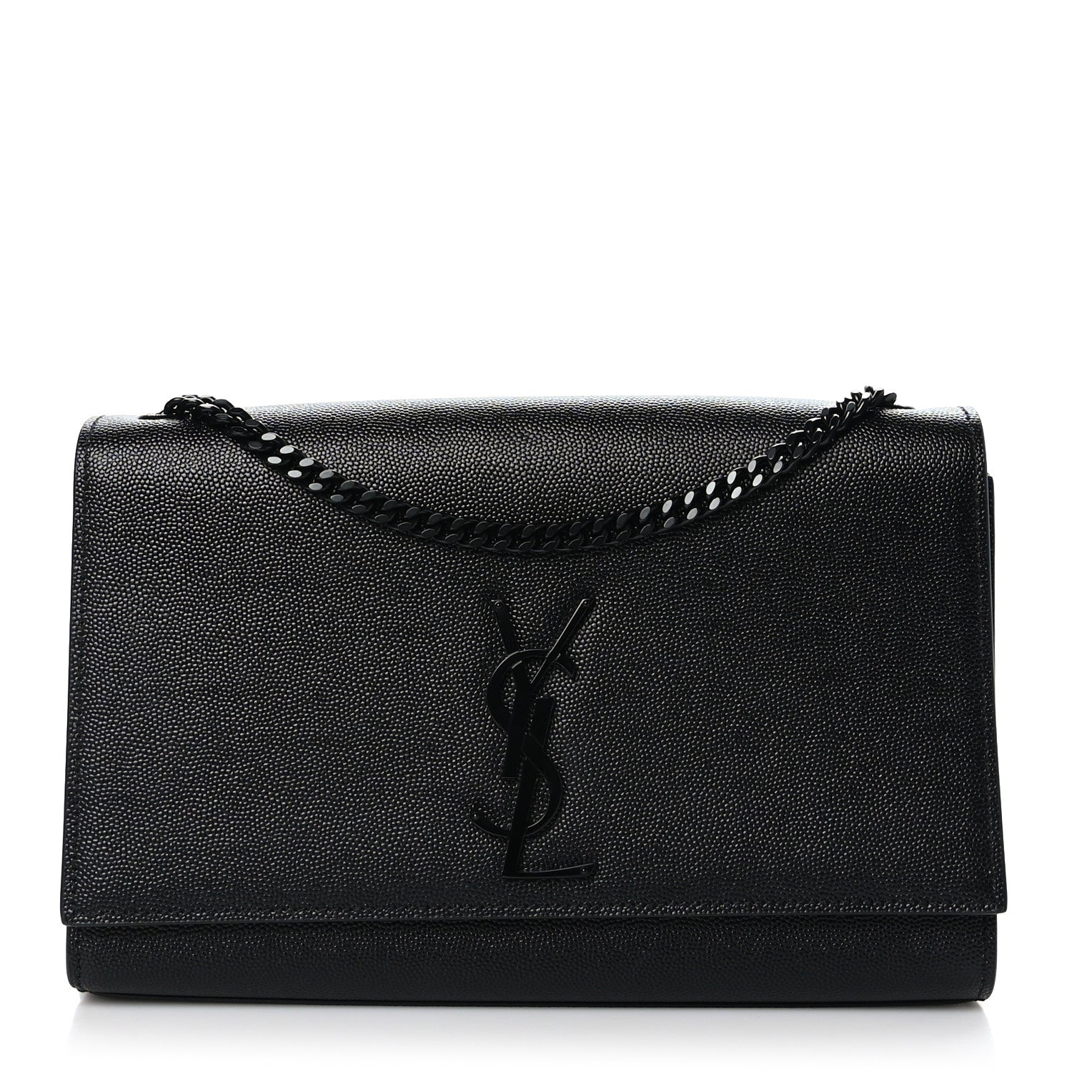 Saint Laurent Grain De Poudre Medium Classic Monogram Monochrome Kate Satchel Black 1 of 10