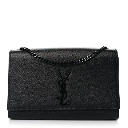 Saint Laurent Grain De Poudre Medium Classic Monogram Monochrome Kate Satchel Black 1 of 10