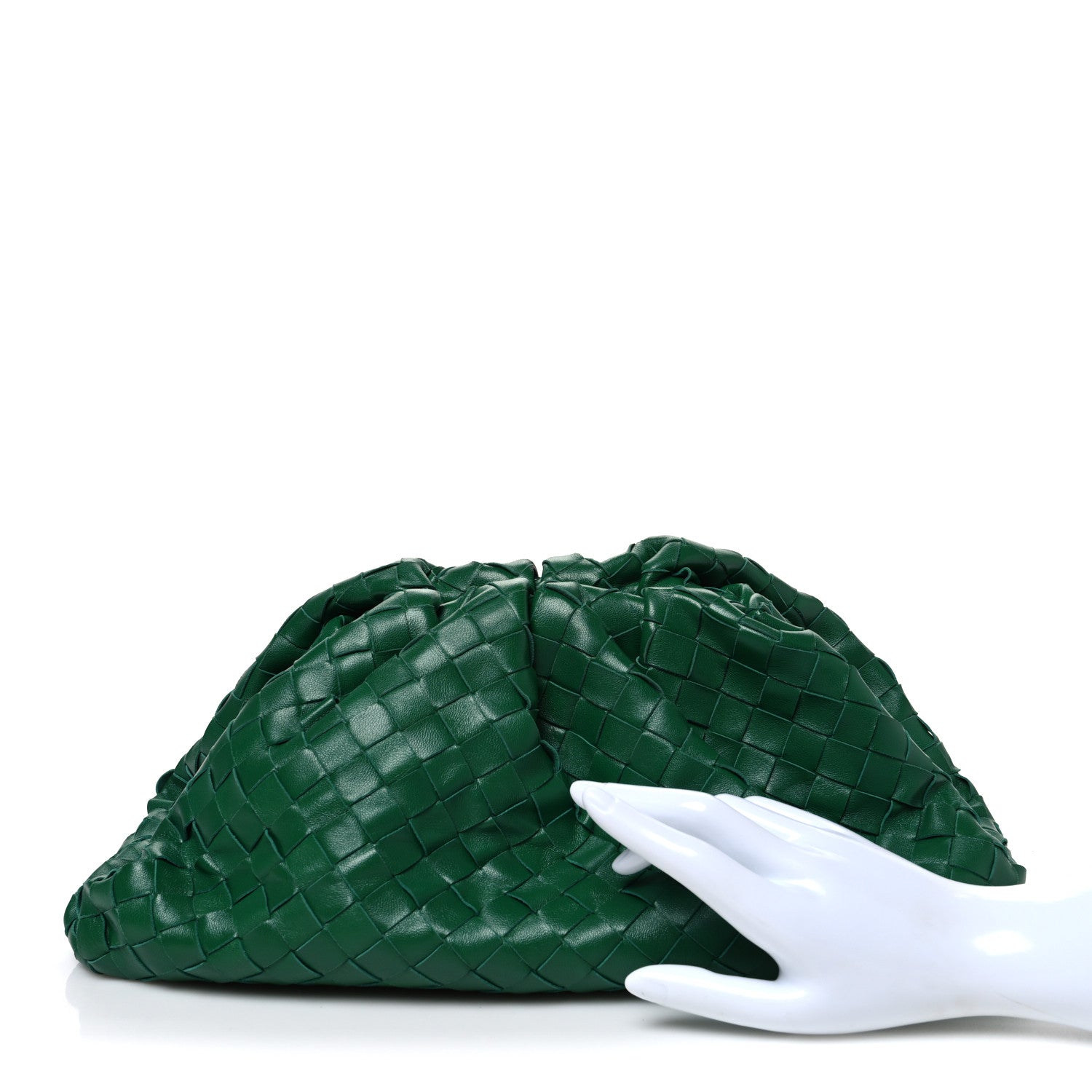 Bottega Veneta Nappa Maxi Intrecciato The Pouch Oversized Clutch Racing Green 2 of 10