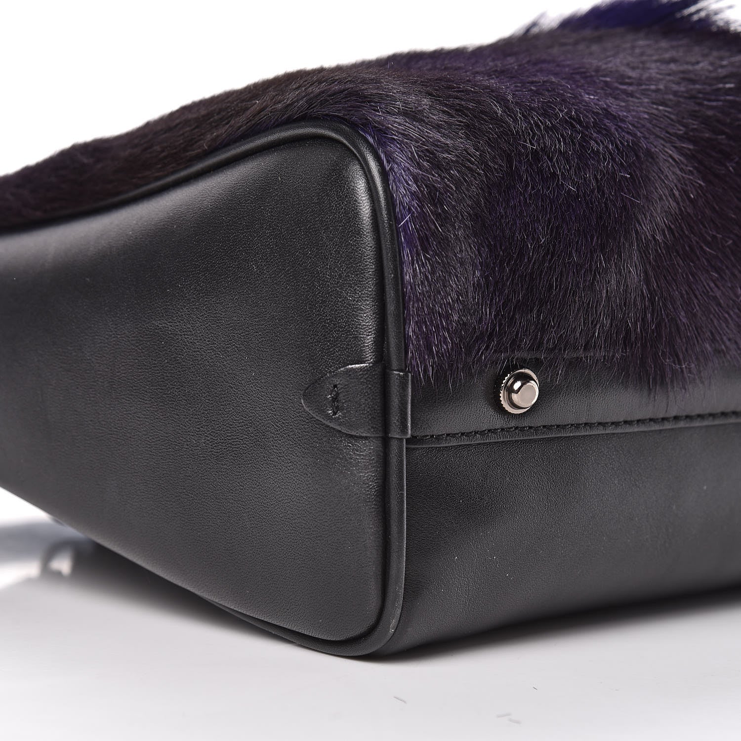 3.1 Phillip Lim 3.1 Goat Fur Calfskin Ryder Satchel Purple Black 11 of 12