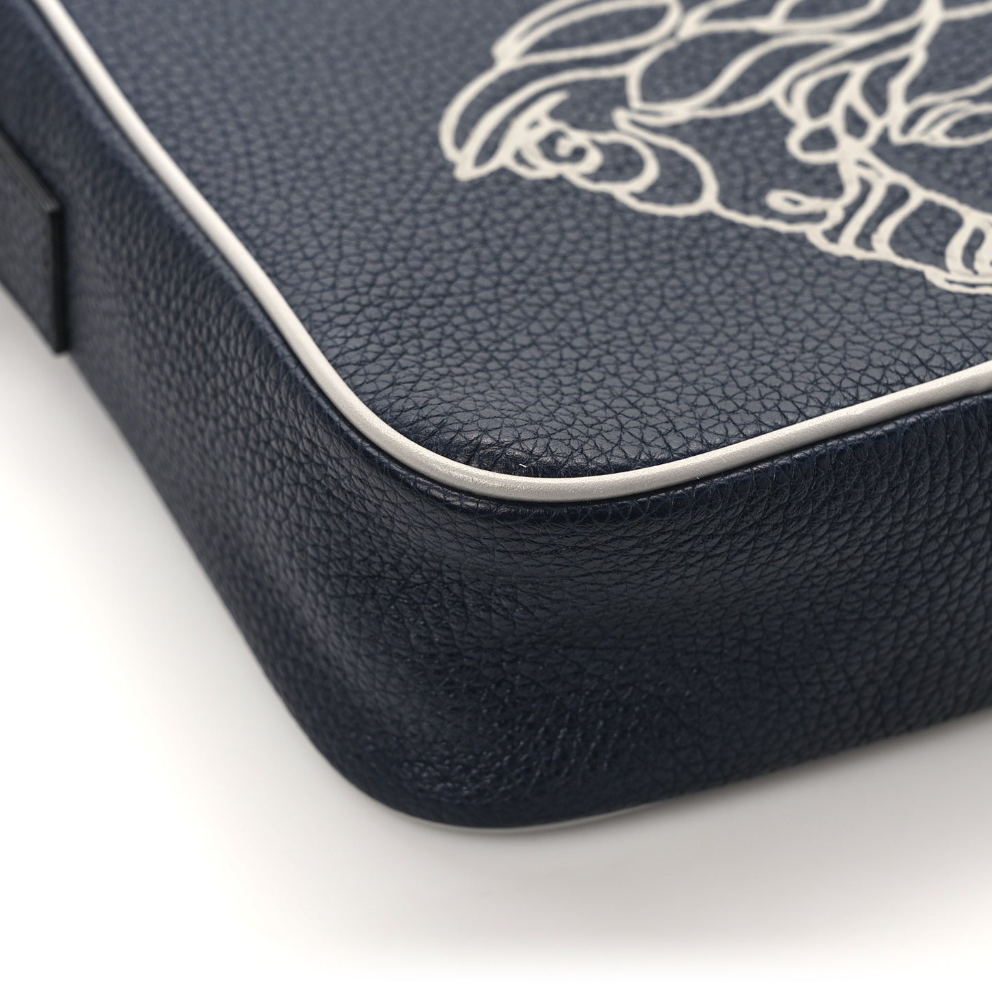 Grained Calfskin Pop Medusa Messenger Bag Blue Nights Cloud