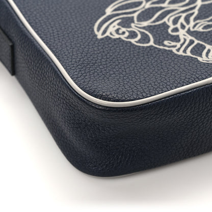 Versace Grained Calfskin Pop Medusa Messenger Bag Blue Nights Cloud 9 of 11