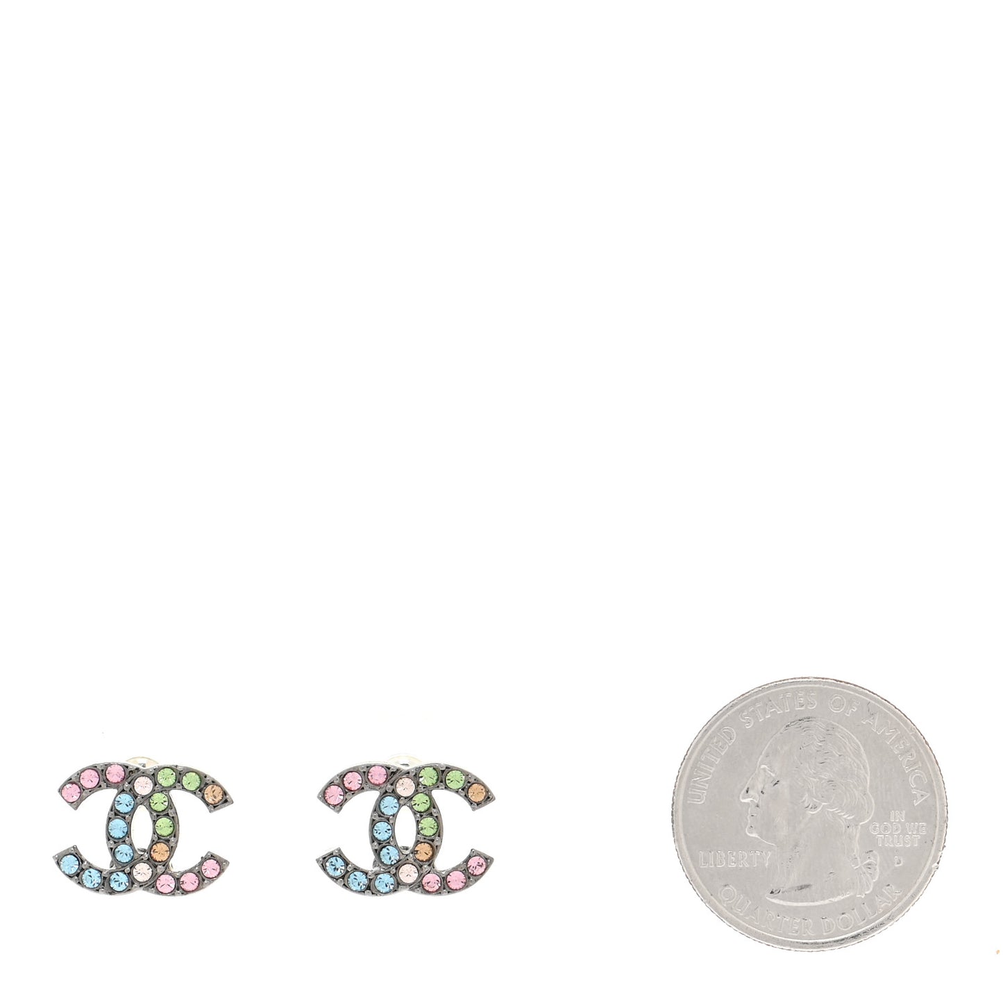 Ruthenium Crystal CC Earrings Multicolor