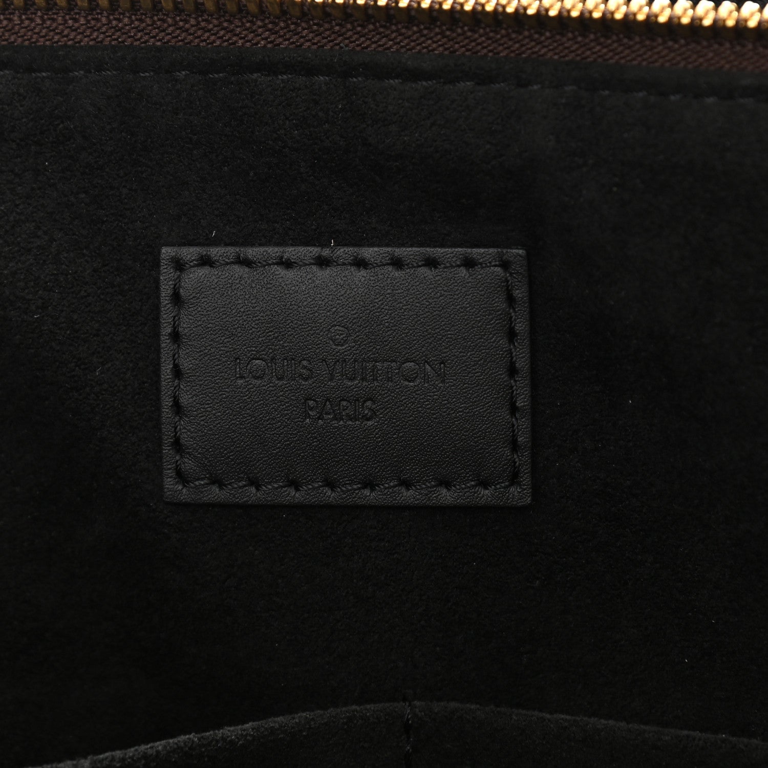 Louis Vuitton Monogram Flower Zipped Tote MM Black 6 of 10