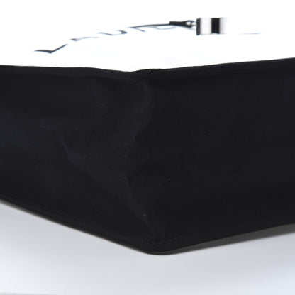 Chanel Canvas Calfskin Large Let's Demonstrate Tote White Black 9 of 10