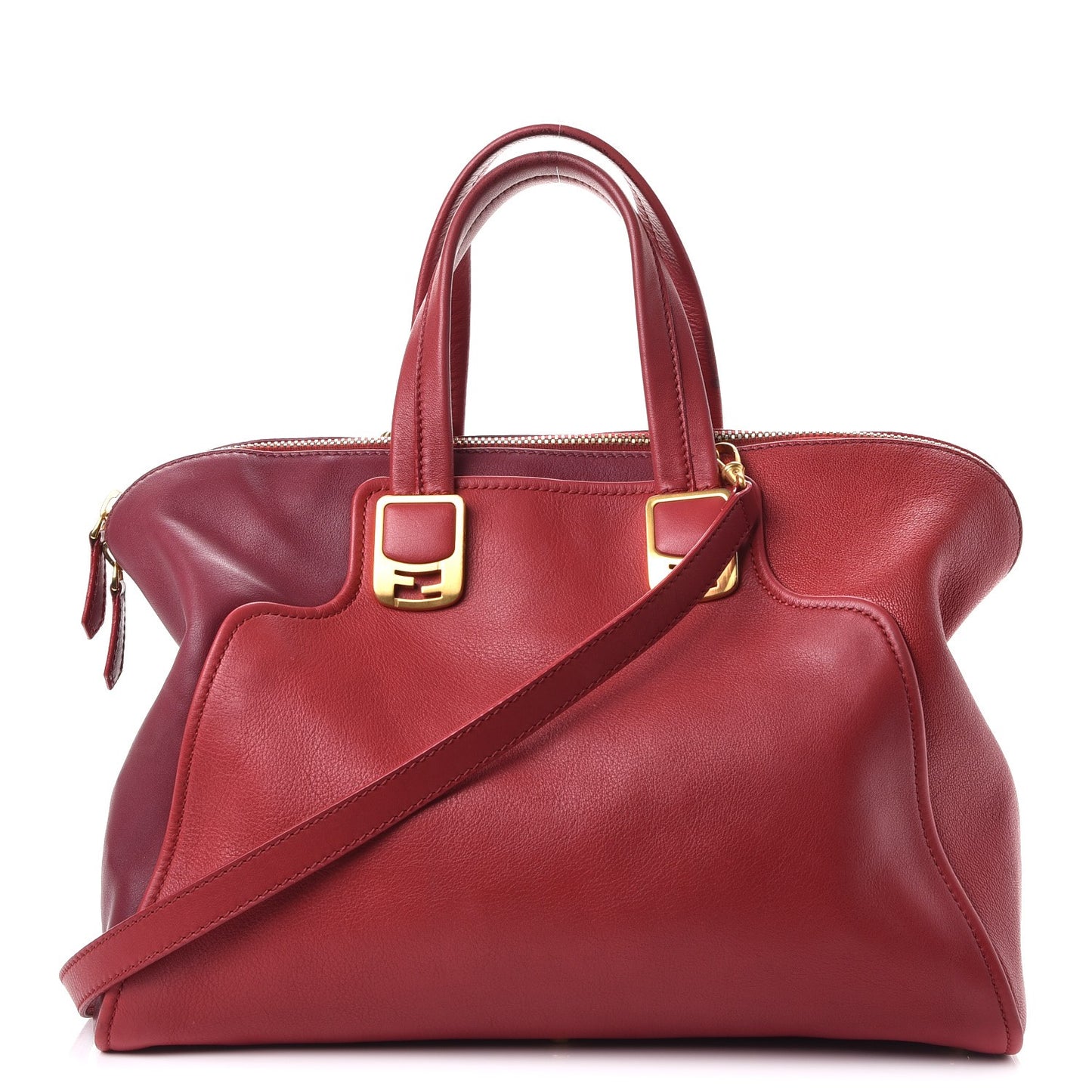 Vitello Capra Alabama Colorblock Large Chameleon Tote Ciliegia Bordeaux Ruby