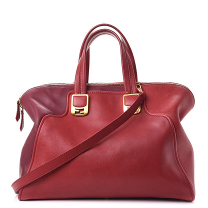 Fendi Vitello Capra Alabama Colorblock Large Chameleon Tote Ciliegia Bordeaux Ruby 1 of 16
