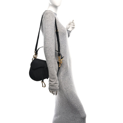 Christian Dior Grained Calfskin Saddle Bag With Strap Black 2 of 11