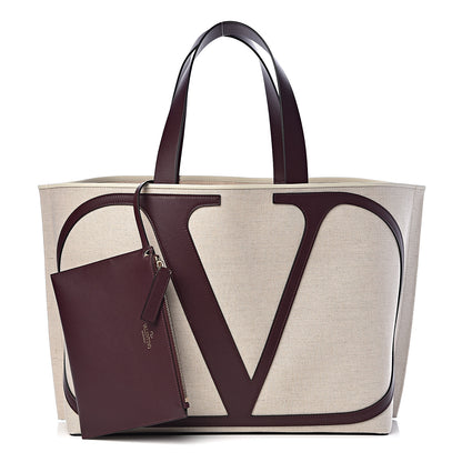 Valentino Garavani Canvas Large Escape Tote Natural Brown 1 of 10