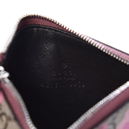 Gucci GG Supreme Monogram Blooms Key Ring Coin Case Beige Multicolor Dry Rose 6 of 7