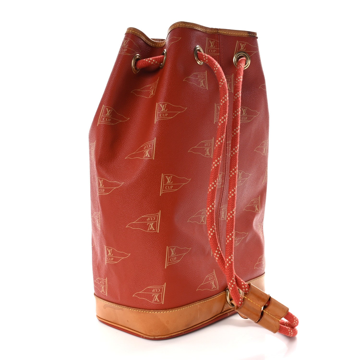 Louis Vuitton Canvas Americas Cup 1995 Saint Tropez Drawstring Bag Red 3 of 16