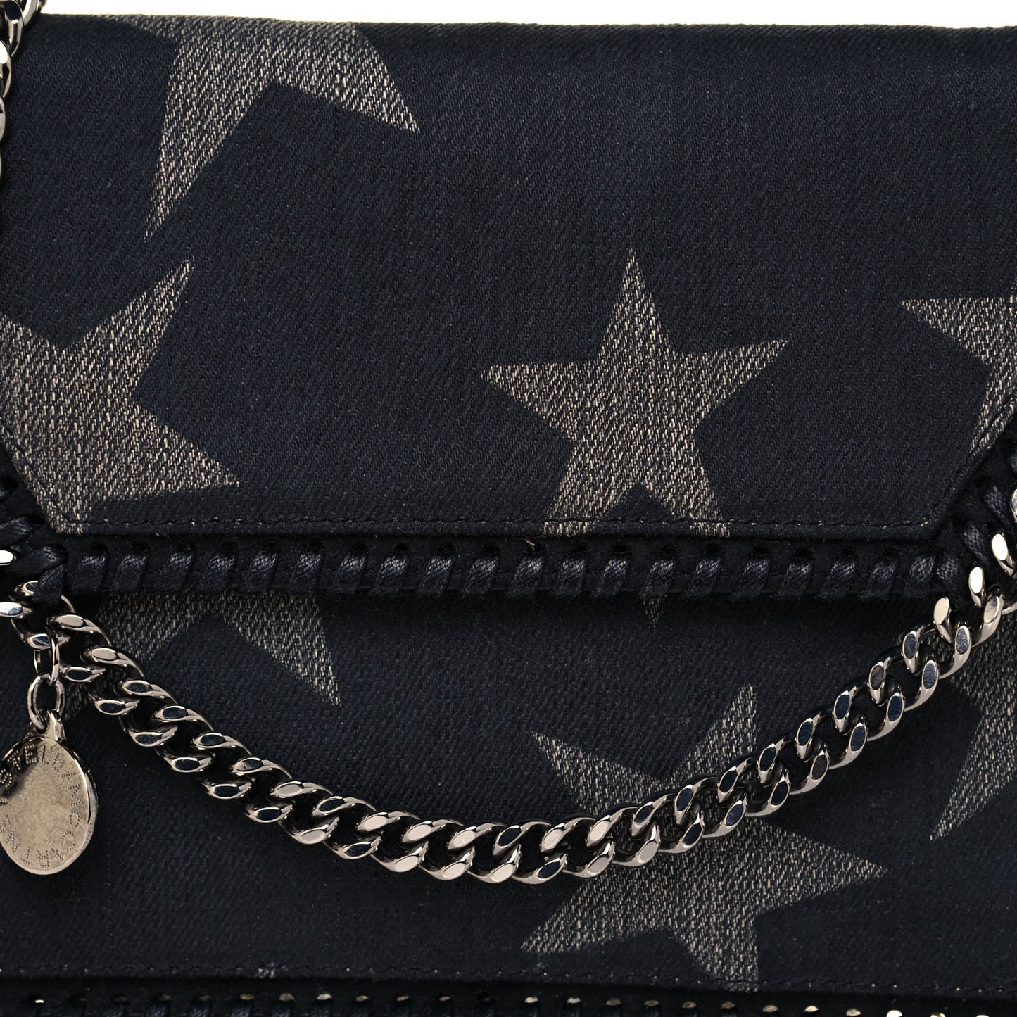 Denim Mini Star Falabella Tote Black