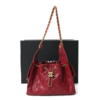 Chanel Caviar Quilted Small Chanel 25 Handbag Burgundy 11 of 11