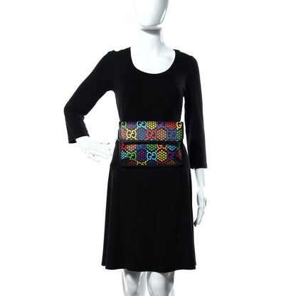 Gucci GG Supreme Monogram Psychedelic Slim Belt Bag Black 2 of 10