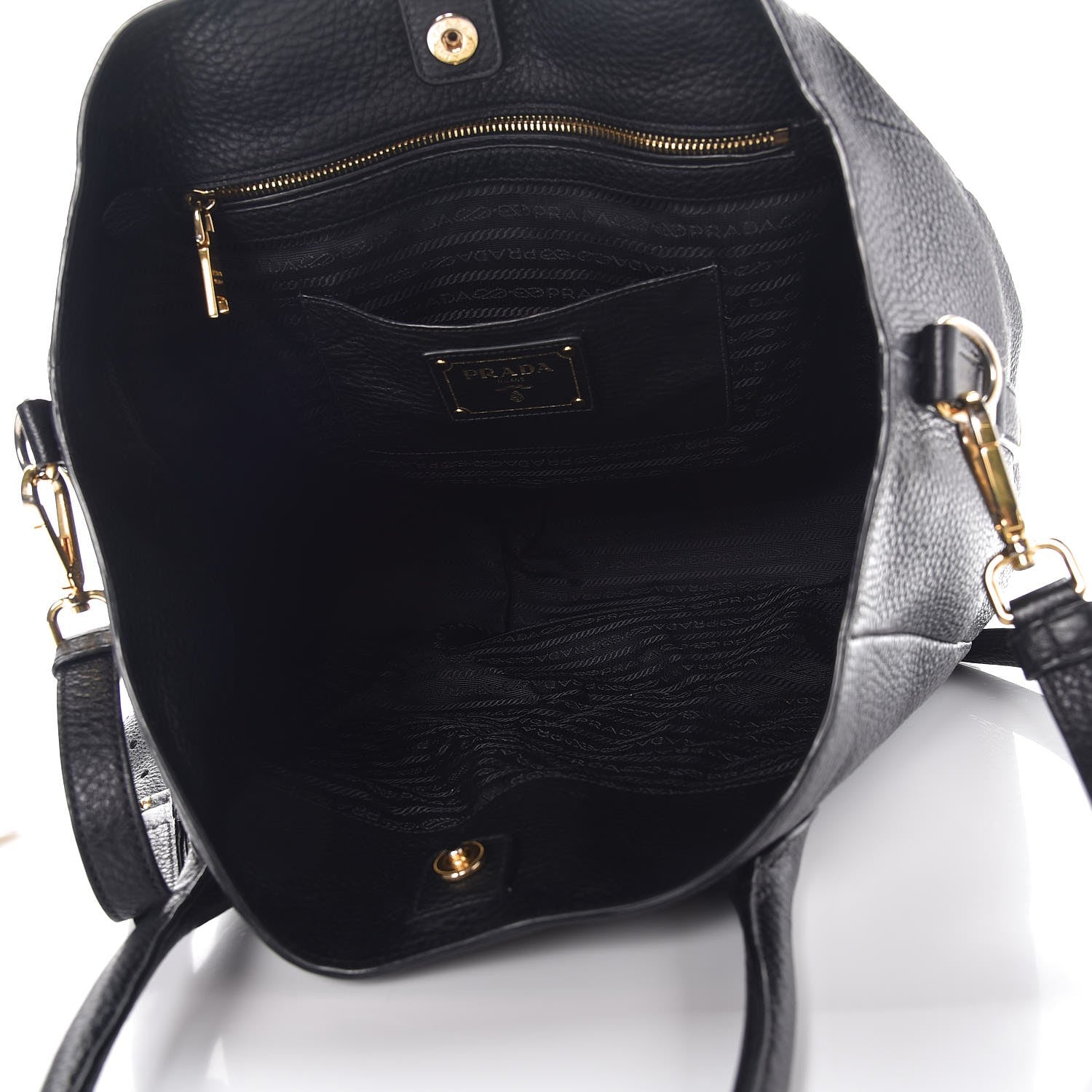 Prada Vitello Daino Tote Nero Black 5 of 11