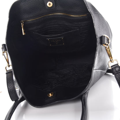 Prada Vitello Daino Tote Nero Black 5 of 11
