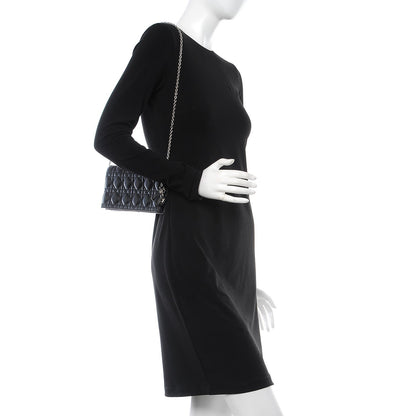 Christian Dior Lambskin Cannage Lady Dior Convertible Clutch Black 2 of 8