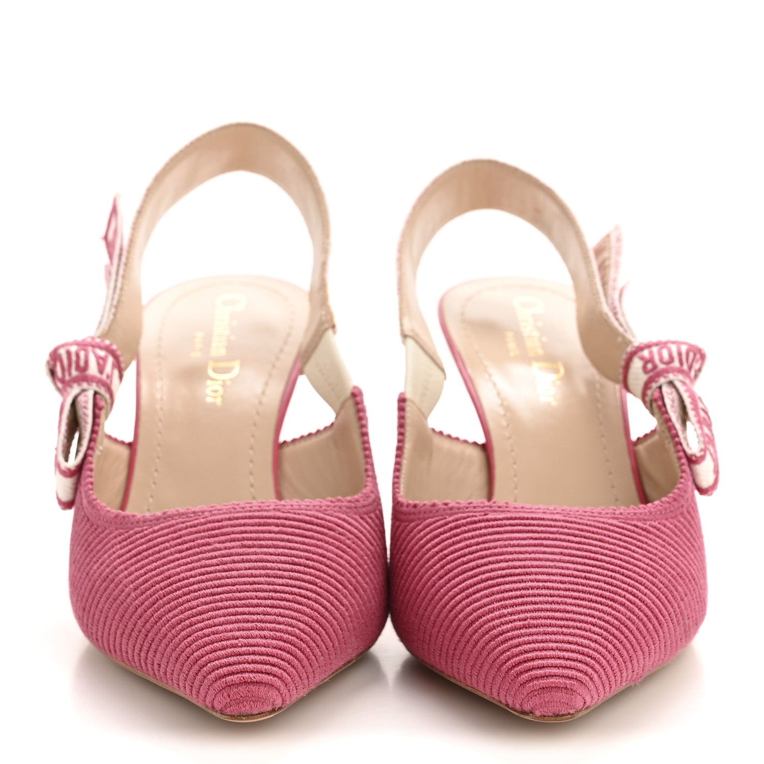 Christian Dior Technical Canvas Ribbon J Adior Slingback 65mm Pumps 37.5 Dusty Pink 3 of 11