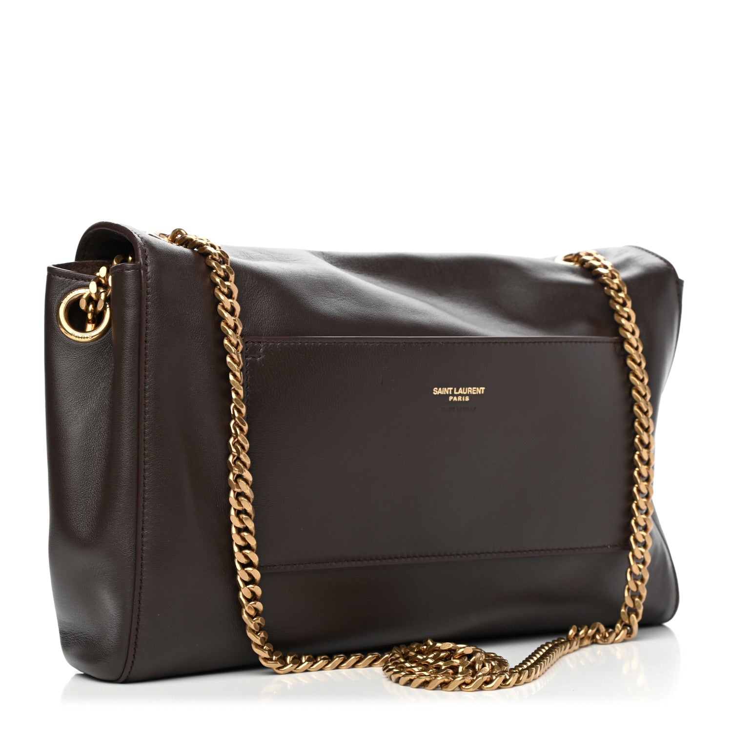 Saint Laurent Smooth Calfskin Suede Medium Reversible Monogram Kate Satchel Military Brown 3 of 10
