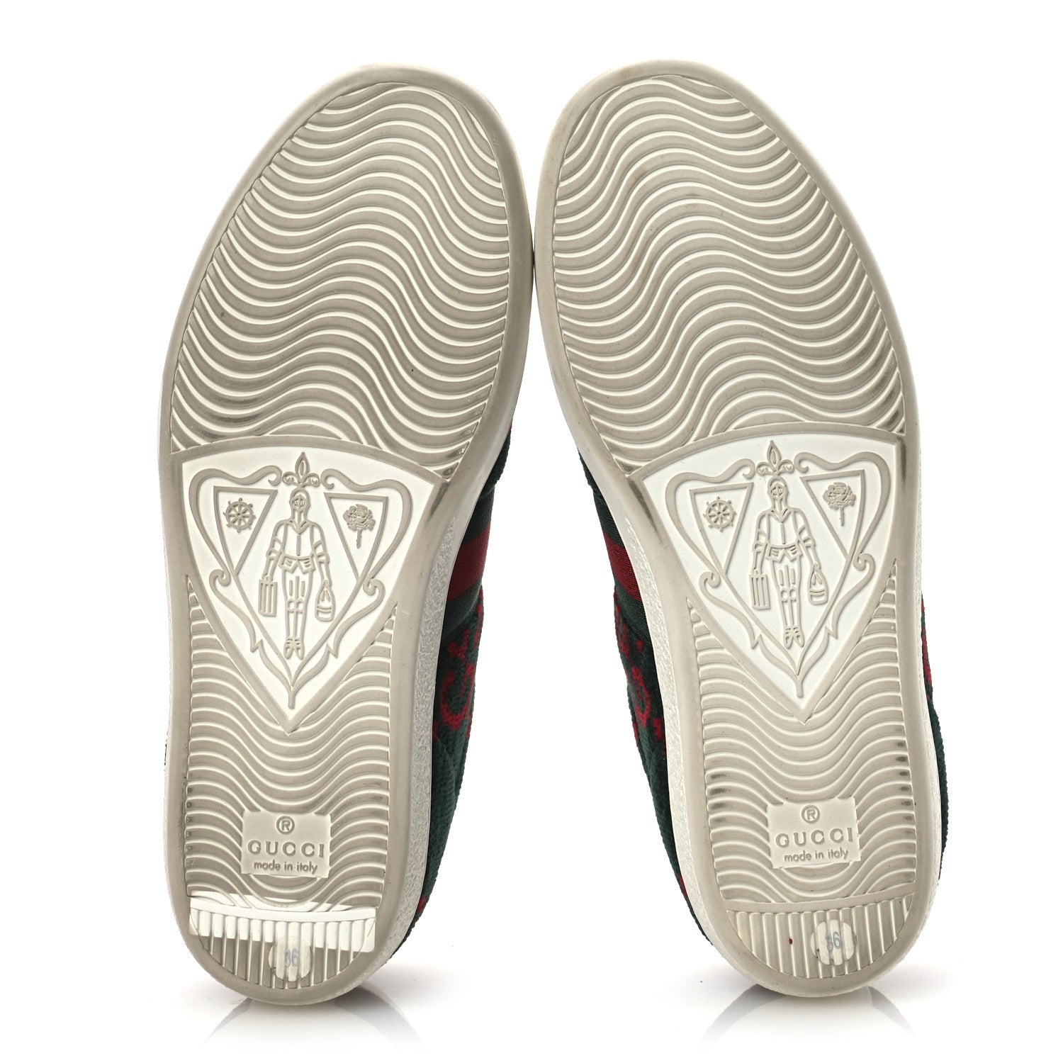 Gucci Terry Cloth GG Monogram Web Womens Ace Sneakers 36 Green Red 6 of 15