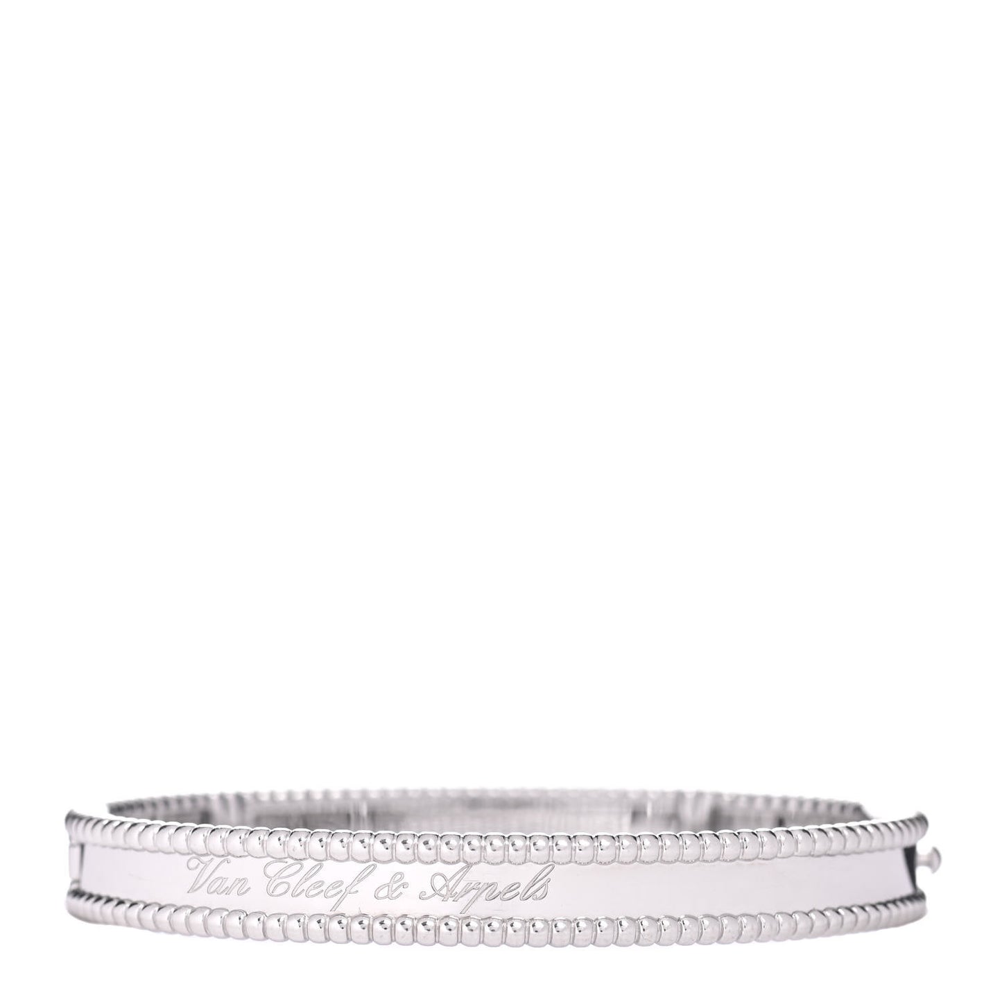 18K White Gold Perlee Signature Bangle Bracelet M