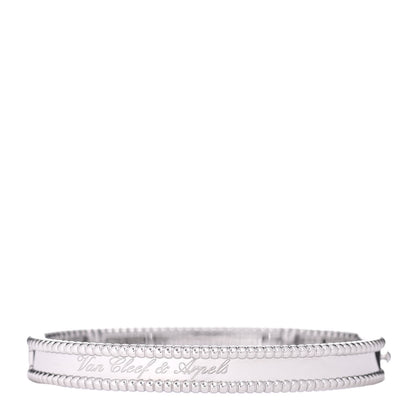 Van Cleef & Arpels 18K White Gold Perlee Signature Bangle Bracelet M 3 of 5