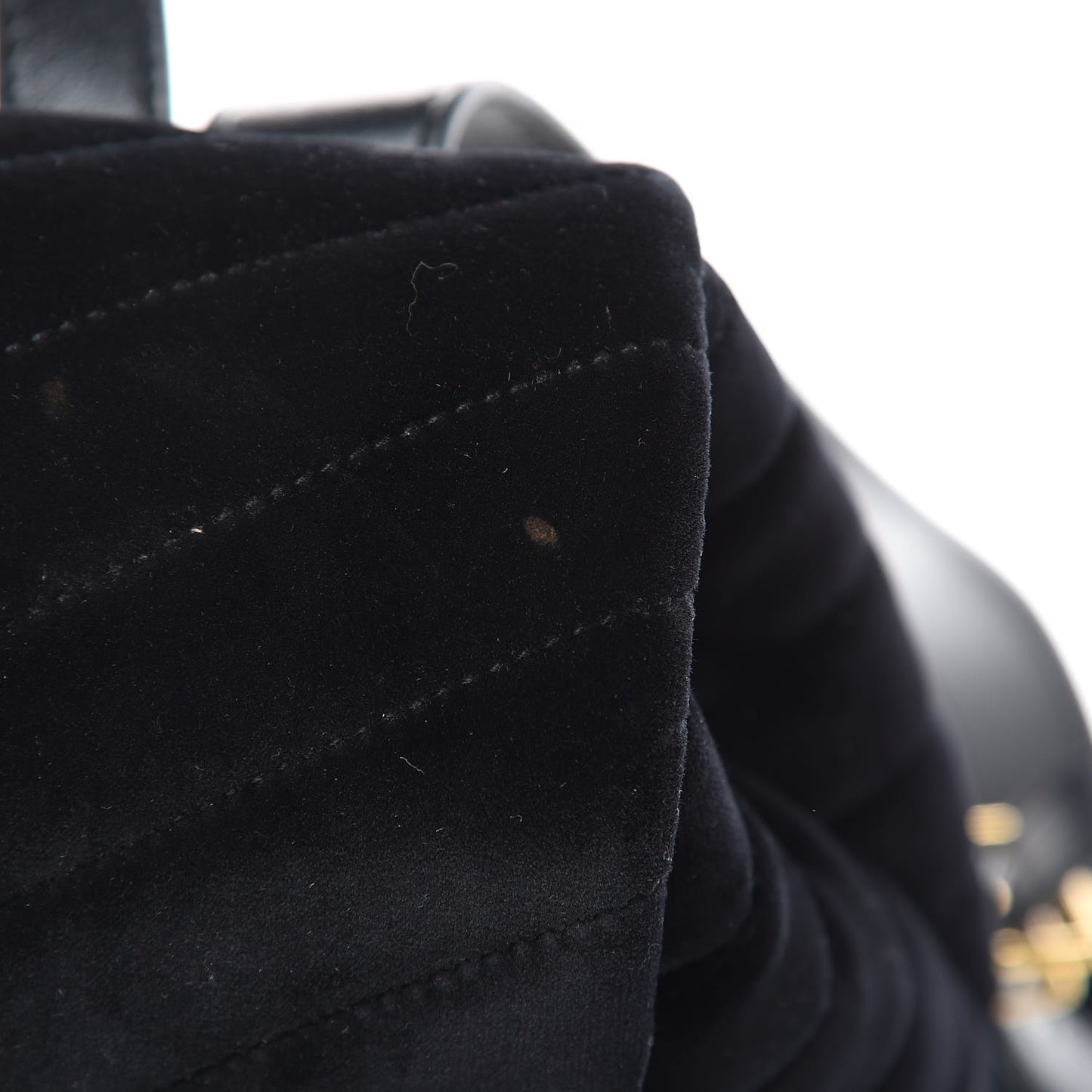 Velvet Y Quilted Monogram Small Loulou Backpack Black