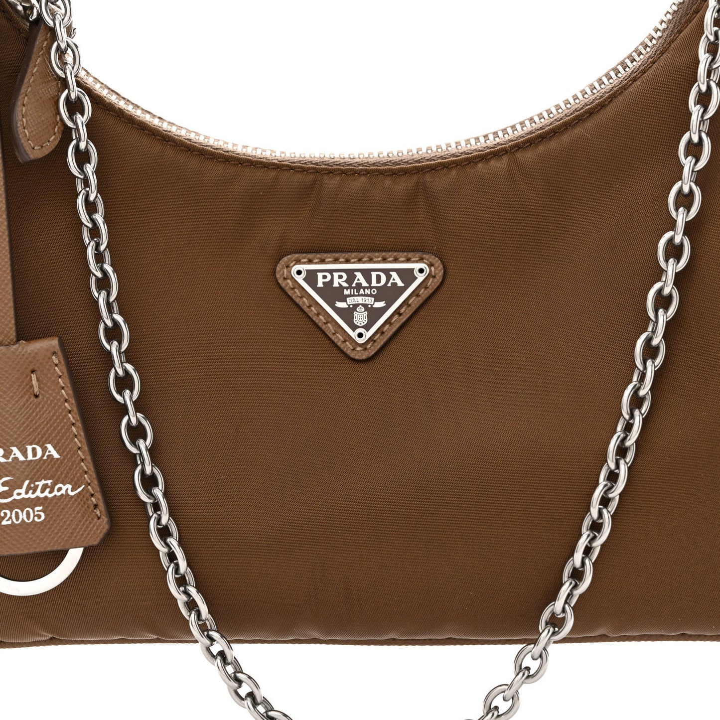 Tessuto Nylon Saffiano Re-Edition 2005 Shoulder Bag Cacao