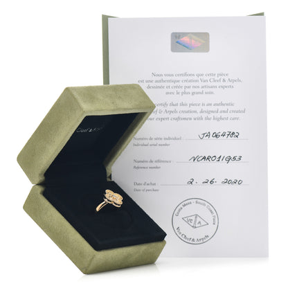 Van Cleef & Arpels 18K Yellow Gold Diamond Vintage Alhambra Ring 53 6.25 5 of 5