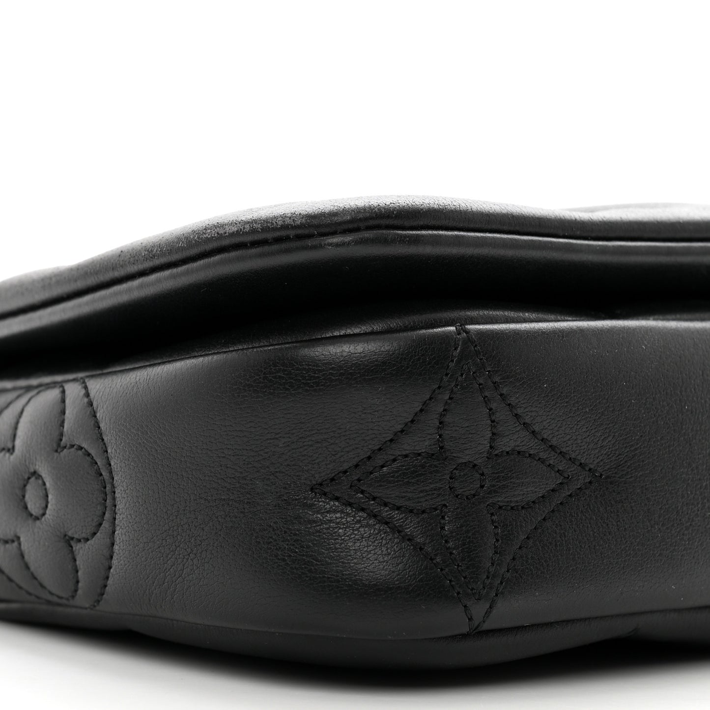 Calfskin Bubblegram Wallet On Strap Black