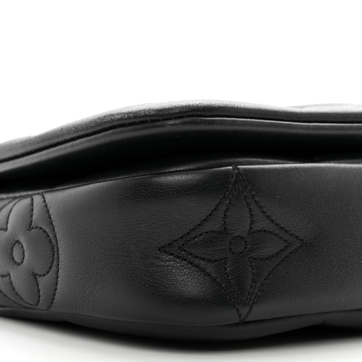 Louis Vuitton Calfskin Bubblegram Wallet On Strap Black 8 of 10