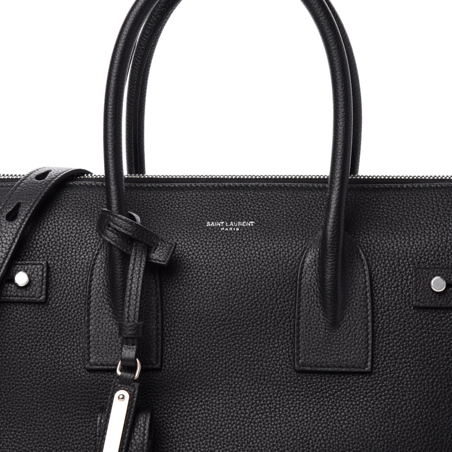 Grained Calfskin Small Supple Sac De Jour Duffle Black