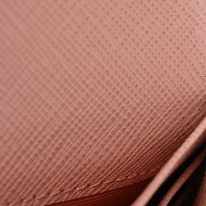 Prada Saffiano Bi-Color Metal Continental Flap Travel Wallet Cammeo Orchidea 9 of 12